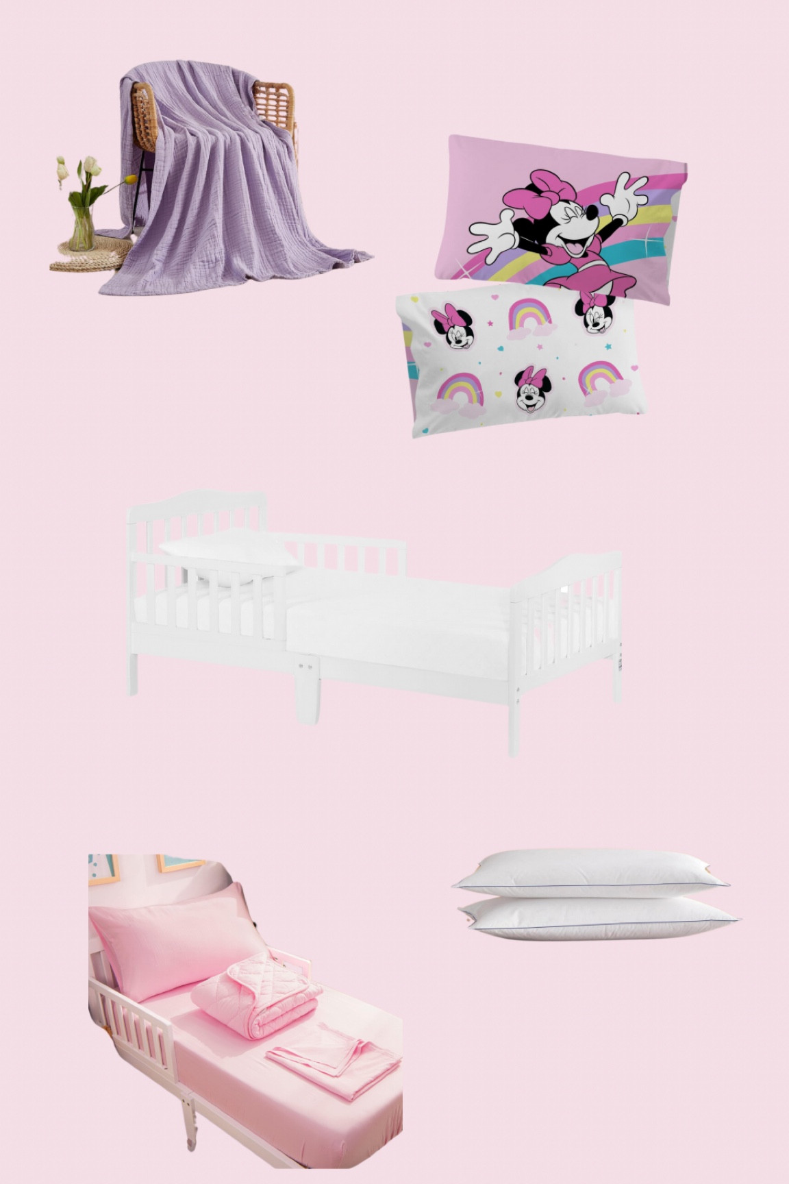 Toddler bed & bedding 💜🩷

#LTKFamily #LTKKids #LTKHome