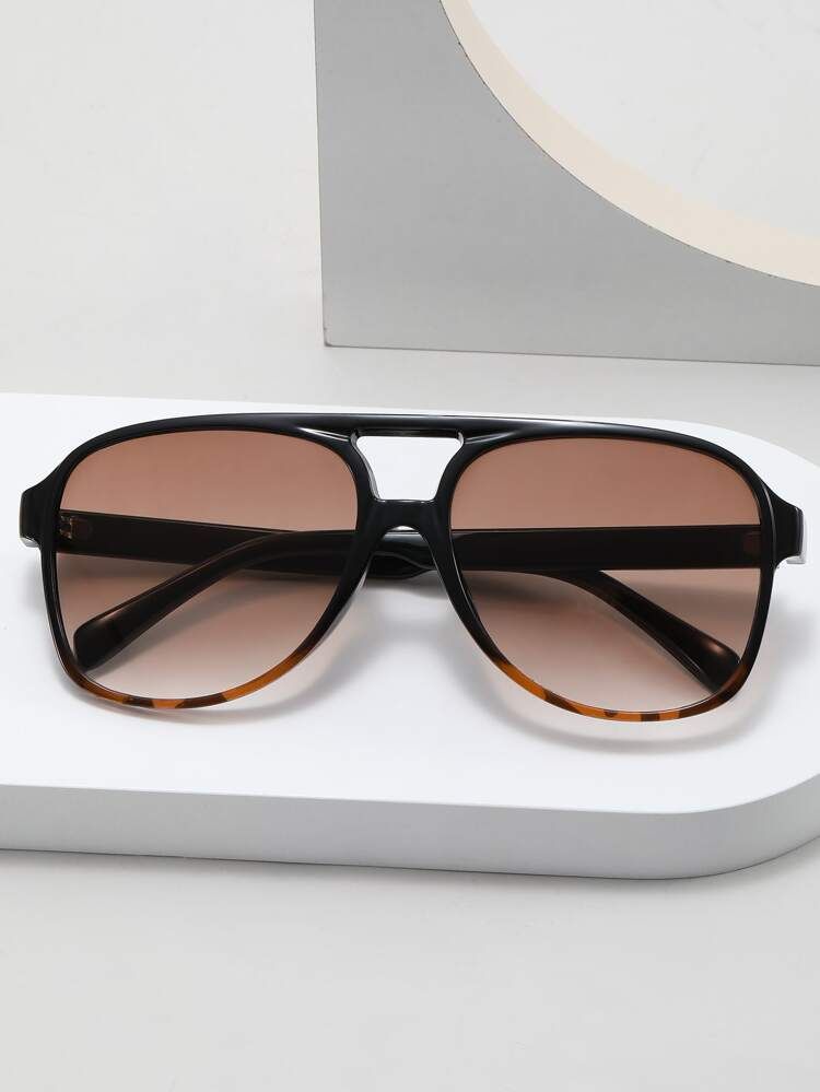 Tinted Lens Top Bar Fashion Glasses | SHEIN