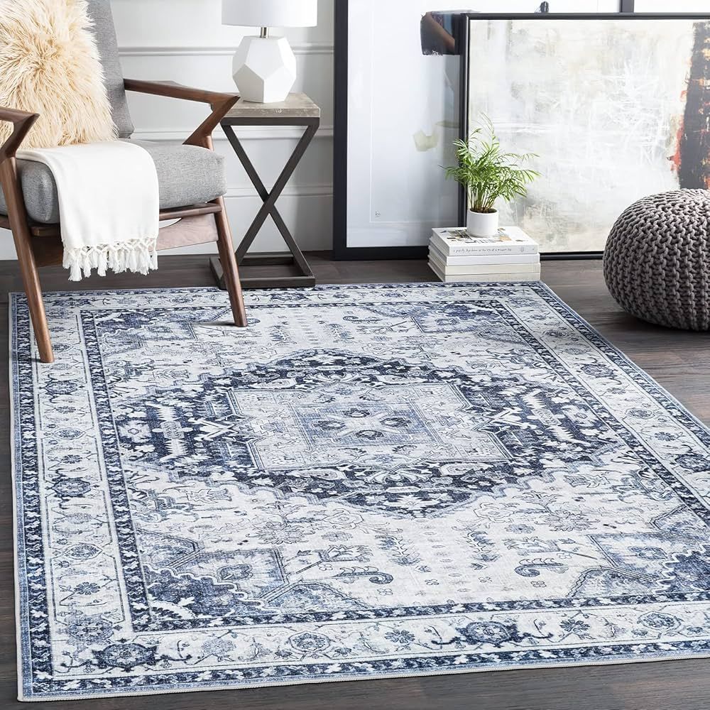 xilixili 5x7 Area Rugs-Stain Resistant Washable Rugs for Living Room,Bedroom,Non Slip Backing Are... | Amazon (US)