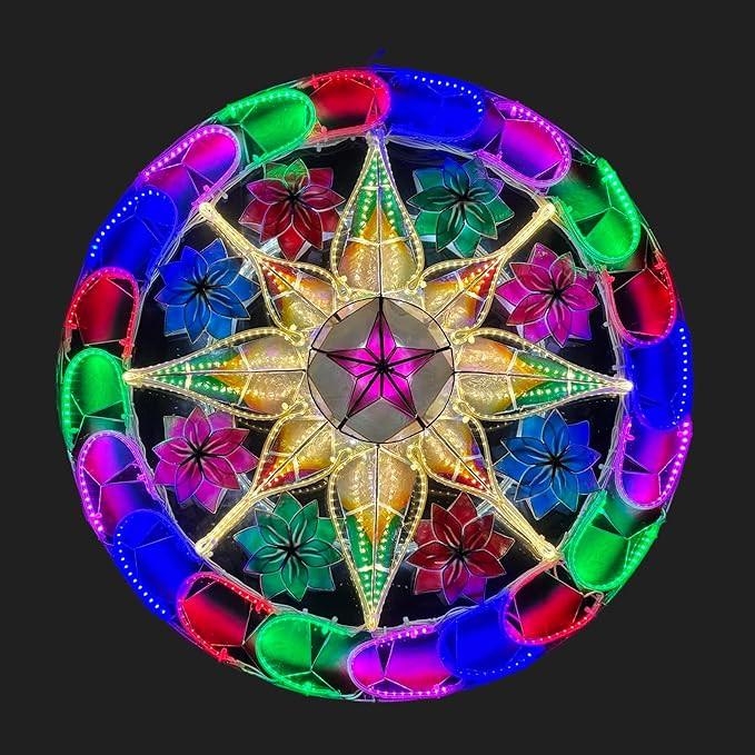 25" LED Tala with Ring Capiz Parol, Philippines Christmas Lantern Design 52 | Amazon (US)