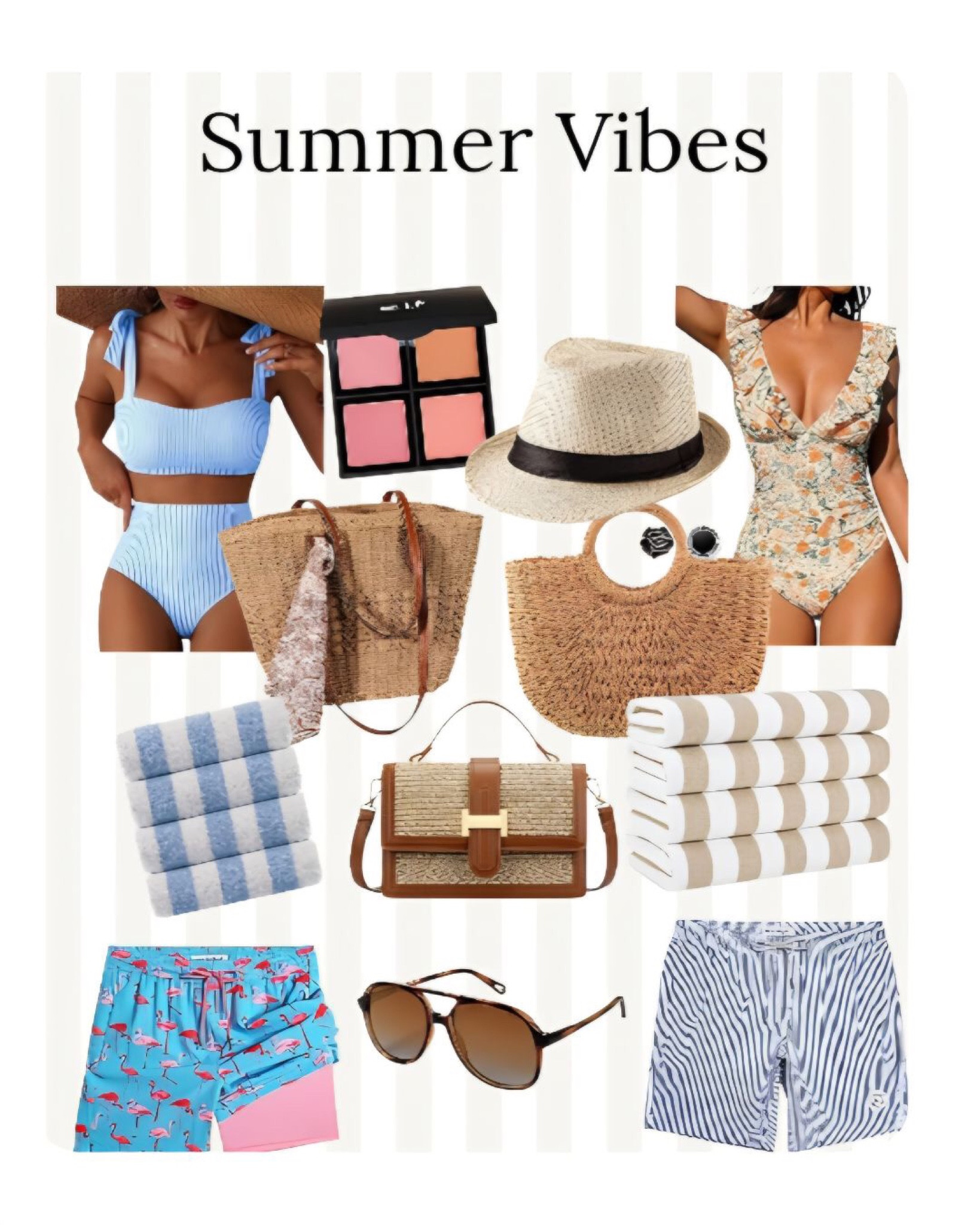 Summer essentials for pool or beach and the best blush combo at any budget. I put it on eyes lips and cheeks.￼