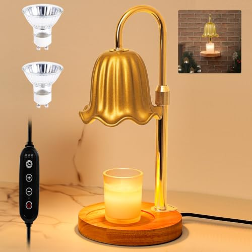 Flyship Candle Warmer Lamp, Dimmable Candle Lamp with Adjustable Height & Timer, Candle Warmer with 2 Bulbs, Candle Lamp Warmer for Scented Candles (Candle Not Included) | Amazon (US)