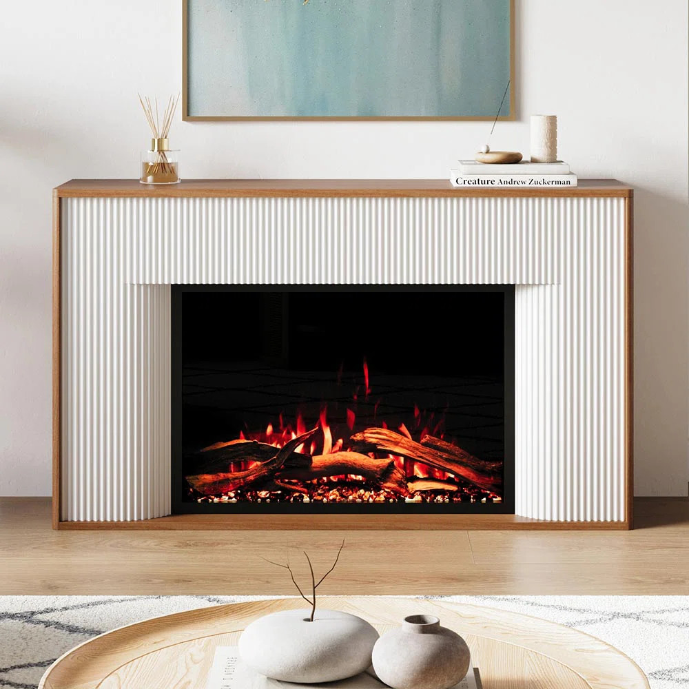 Modern Ember Arrie Smart Electric Fireplace Mantel Package | 33” Firebox Heater | Wi-Fi App & R... | Wayfair North America