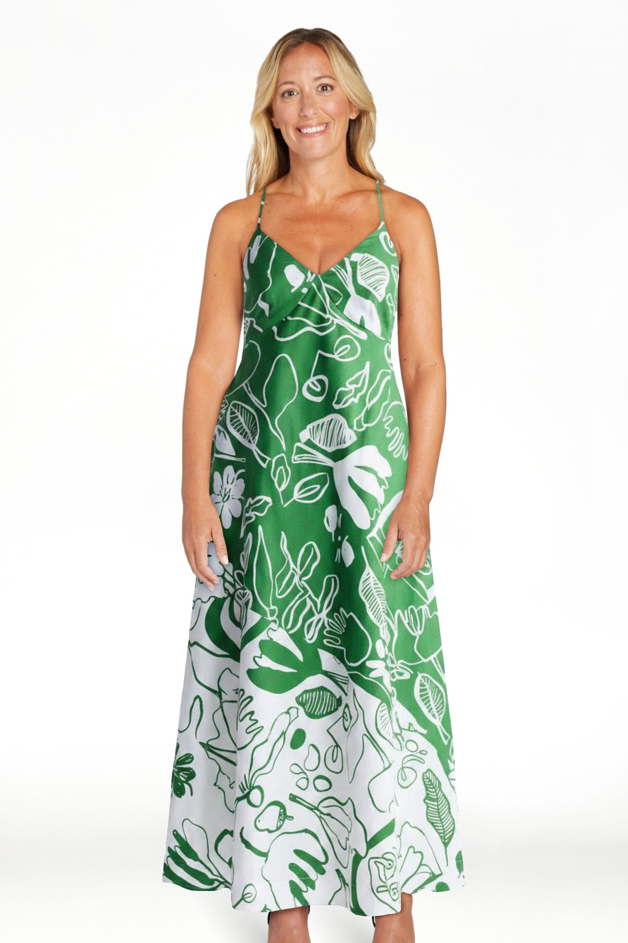 Free Assembly Women's Tie Back Cotton Maxi Dress, Sizes XS-XXL | Walmart (US)