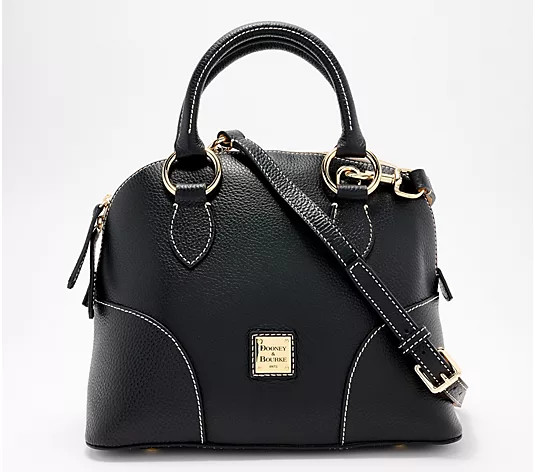Dooney & Bourke Lucca Pebble Leather Satchel with Crossbody Strap | QVC