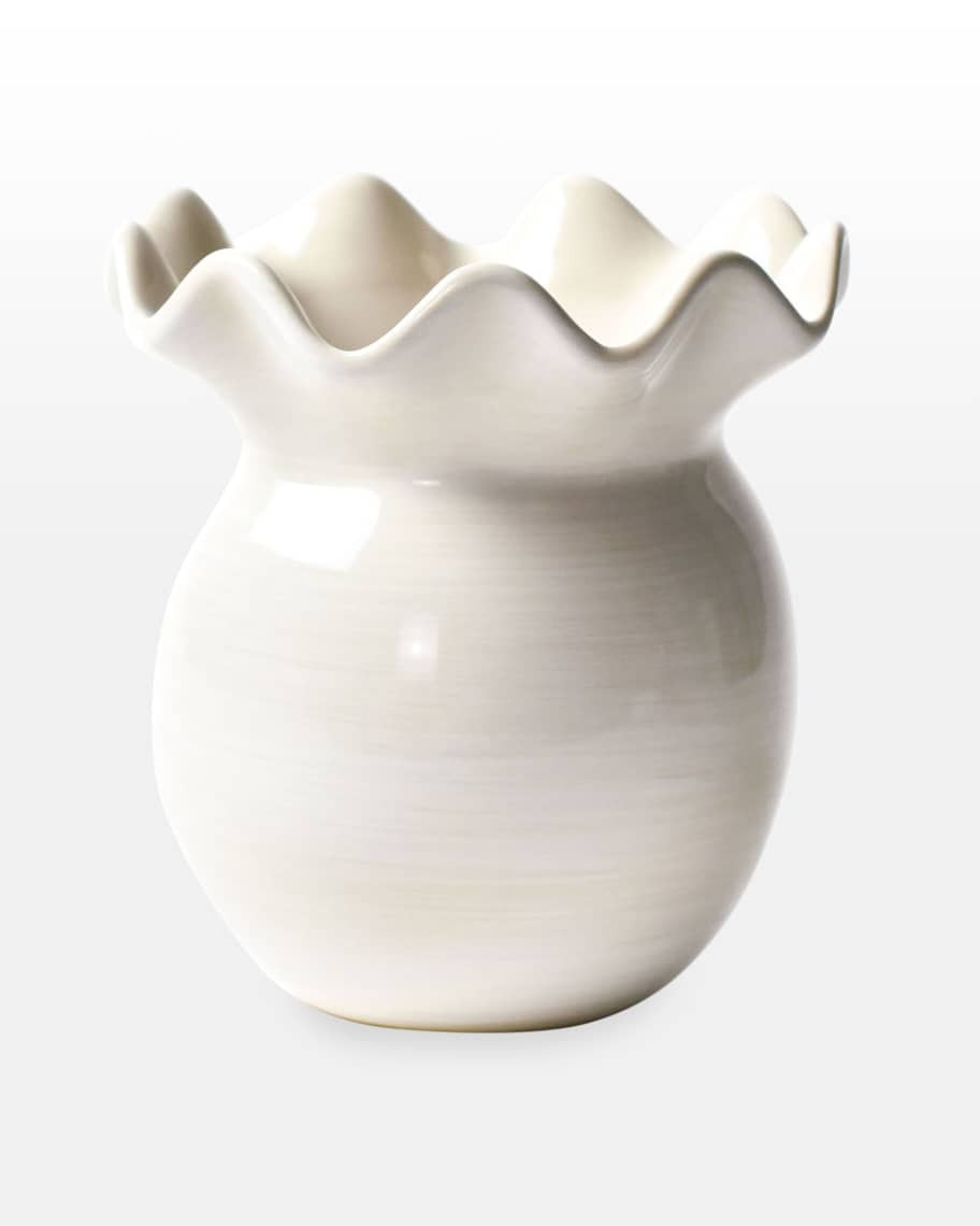 Coton Colors Signature White Ruffle Vase | Horchow