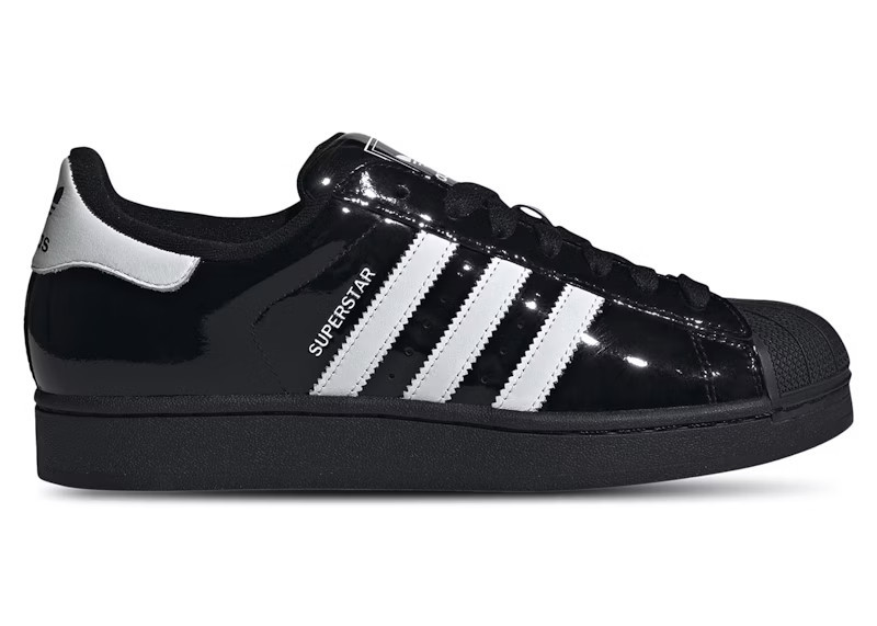 Men's Adidas Superstar II Patent Leather Sneakers in Black/White | StockX