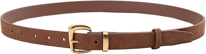 Women's Suede Belt, Gold Buckle | Amazon (US)