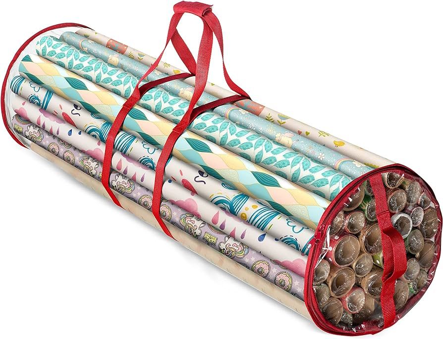 ZOBER Wrapping Paper Storage Containers - 40 Inch Gift Wrapping Organizer Storage - Fits 20 Stand... | Amazon (US)