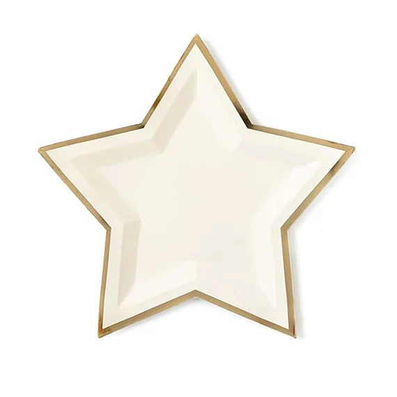 Star Shaped Plates - Cream & Gold | Star Paper Plates - Patriotic Paper Plates - 4th of July Part... | Etsy (US)