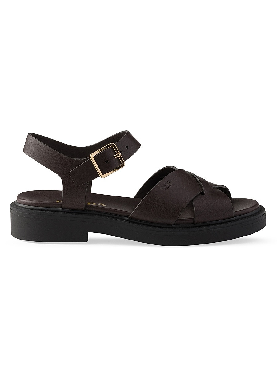 Women's Leather Sandals - Brown - Size 5.5 | Saks Fifth Avenue
