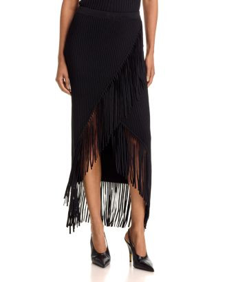 Giana Asymmetric Fringe Midi Skirt | Bloomingdale's (US)