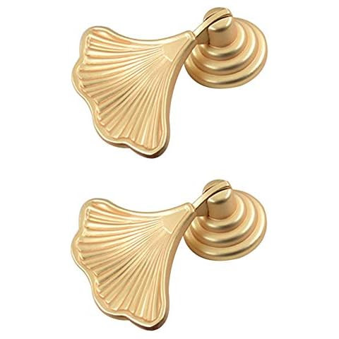 Morobor Ginkgo Leaf Shape Knob Handles, 6pcs Golden Drop Pendant Pull Handle ,Hardware Drawer Sin... | Amazon (US)