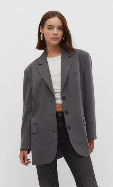 Blazer oversize - Blazers femme | Stradivarius France | Stradivarius (FR)