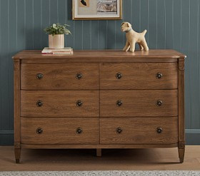 Chris Loves Julia Aged Oak 6-Drawer Dresser (56w x 20d") | Pottery Barn Kids