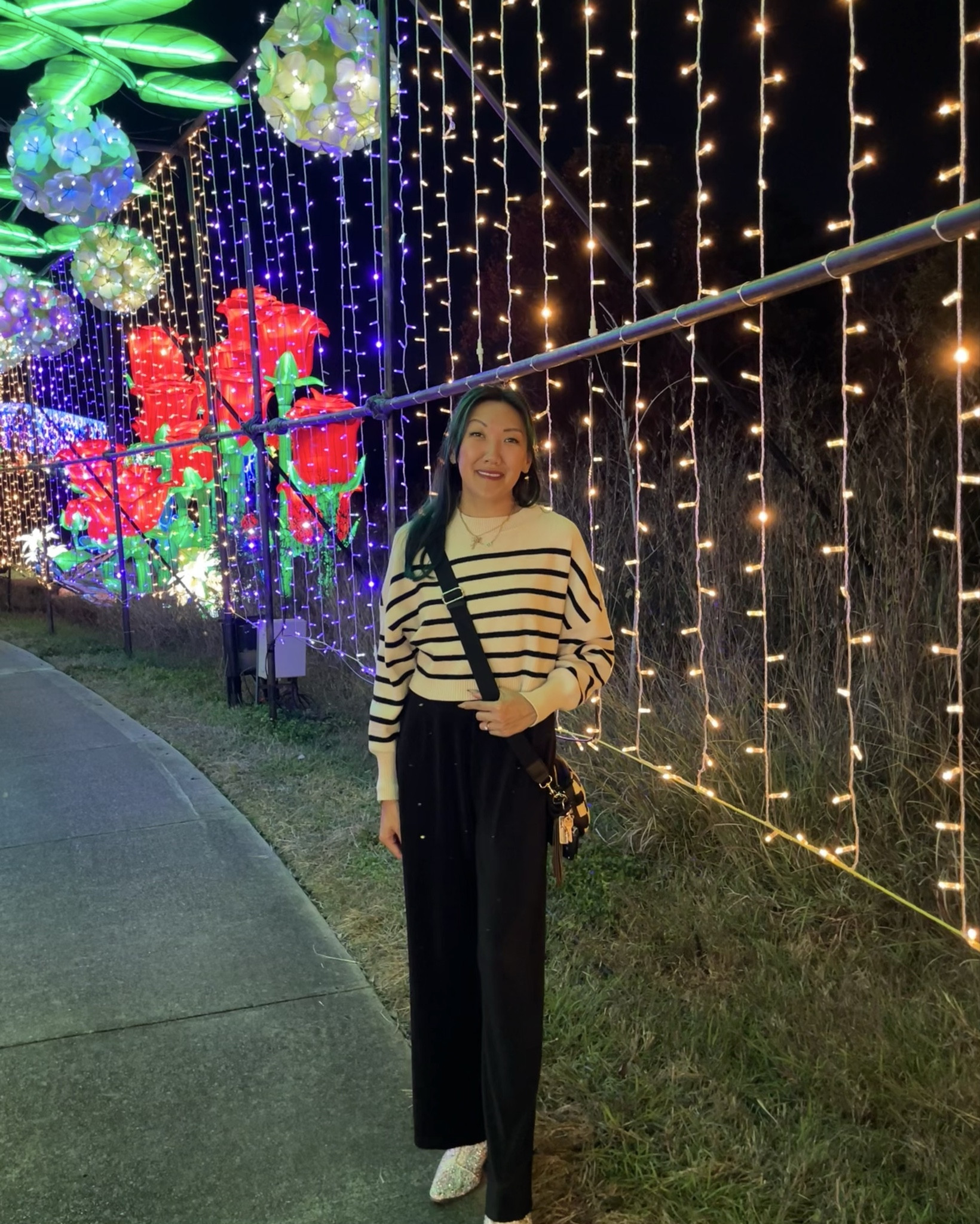 This black and apricot/off white /cream colored sweater goes with everything including the pants from my lounge set for a comfy but put together look. 

#LTKStyleTip #LTKFindsUnder50