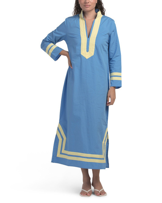 Long Sleeve Classic Two Tone Caftan | TJ Maxx