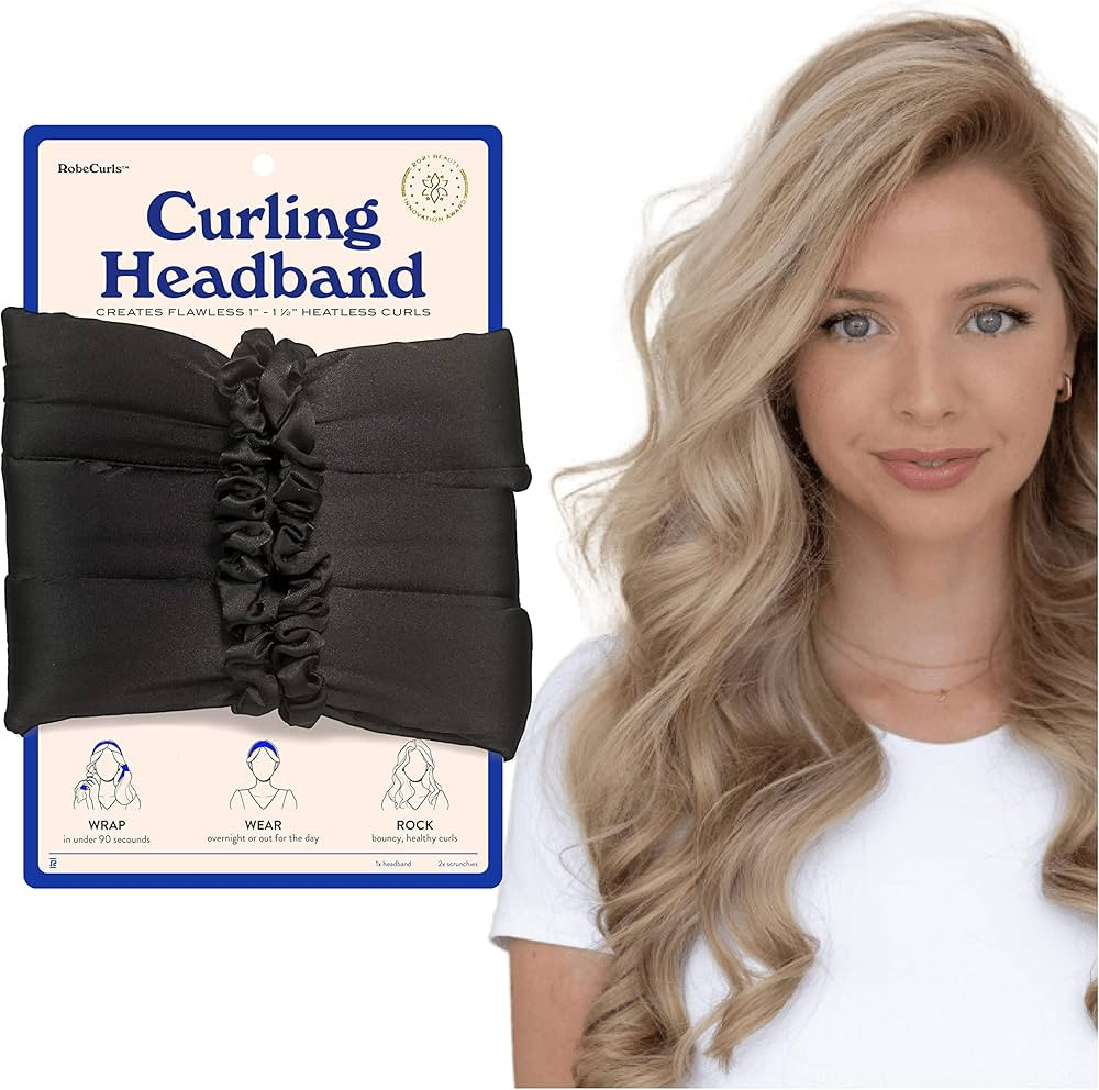 RobeCurls Satin Heatless Hair Curler Set — The Original Curling Headband — Heatless Curling R... | Amazon (US)