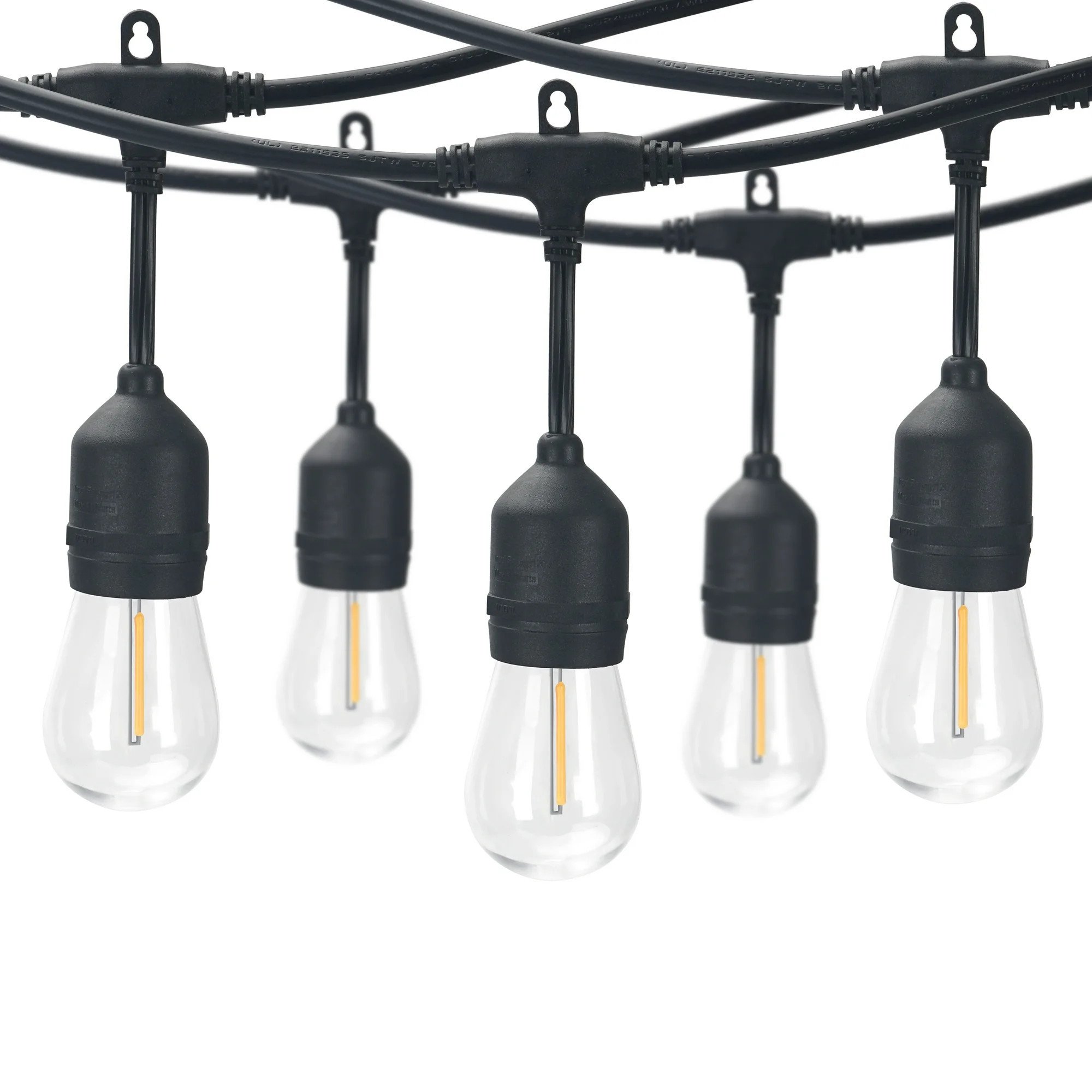 Better Homes & Gardens 24-Foot Outdoor Commercial String Lights, 12 Shatterproof LED Bulbs, Indoo... | Walmart (US)