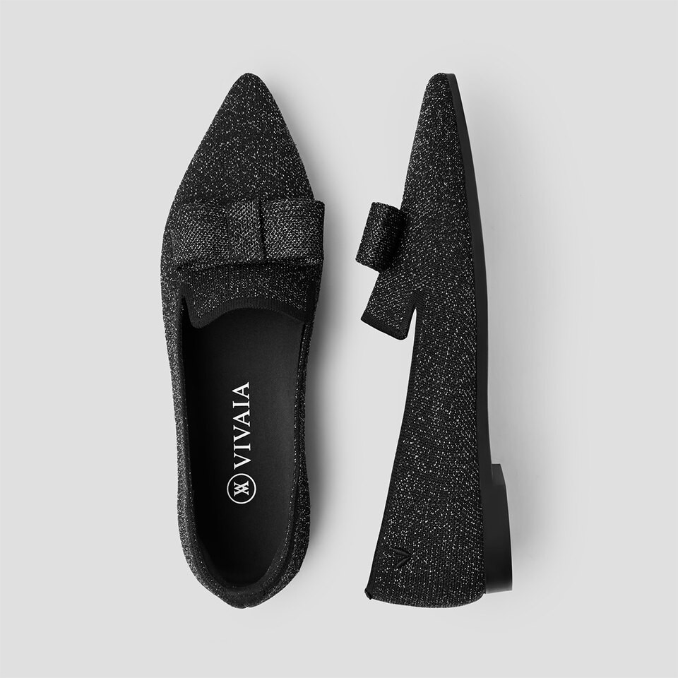 Pointed-Toe Bow Loafers | VIVAIA