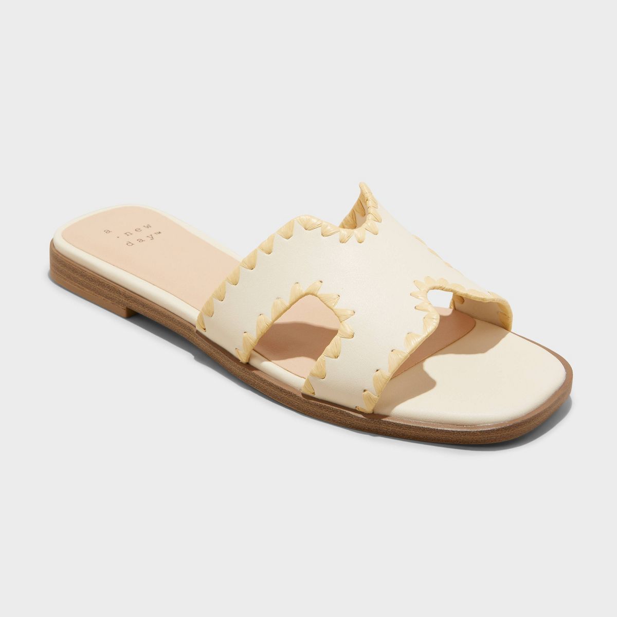 Women's Helena Whipstitch Slide Sandals - A New Day™ White 9 | Target
