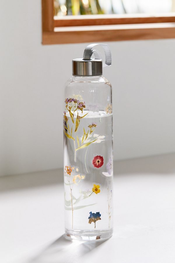 Printed Glass Water Bottle | Urban Outfitters (US and RoW)