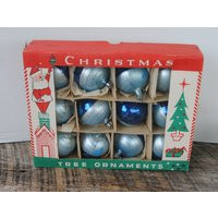 Vintage Round Blue Ornaments Poland Made 12 In Original Box | Etsy (US)