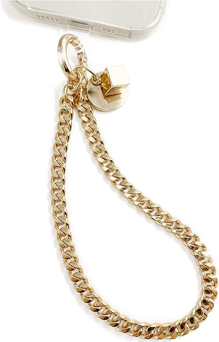 Phone Chain Wrist Strap, Metal Phone Lanyard Detachable Phone with Tether Tabs, Gold Charm Trendy... | Amazon (US)