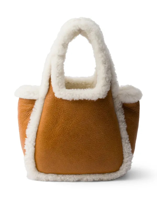 Prada Shearling Mini Bag | Brown | FARFETCH | Farfetch Global