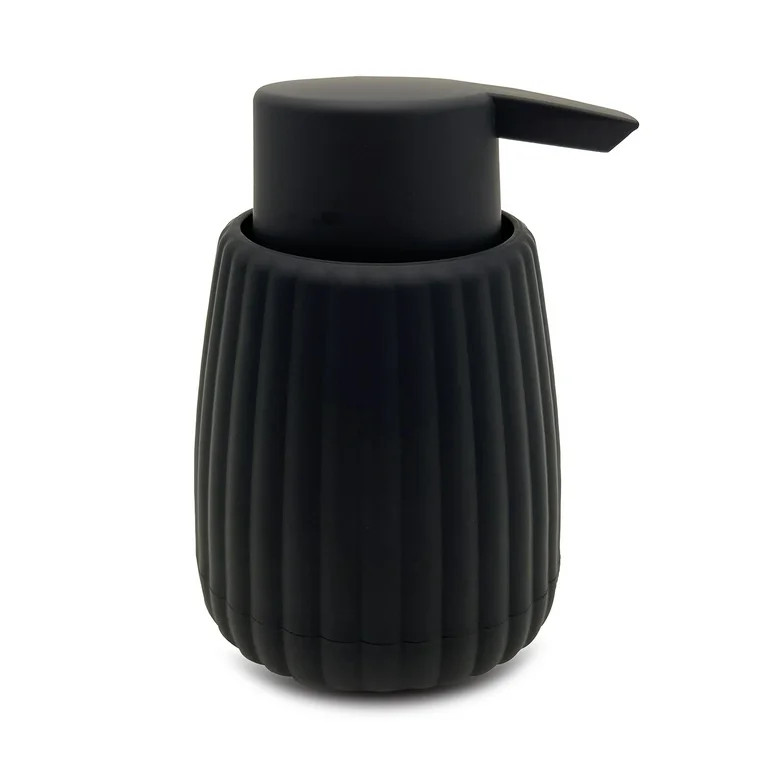 Mainstays Rubberized Plastic Ribbed Soap Pump, Black | Walmart (US)