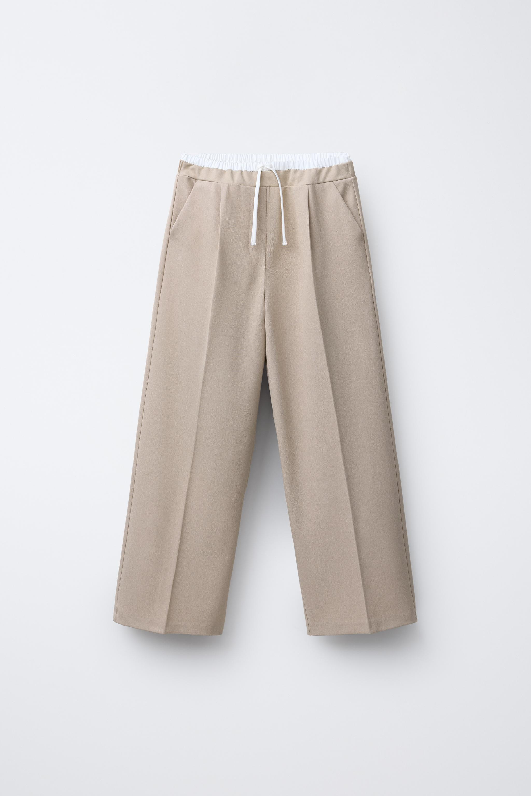 WIDE LEG DOUBLE WAISTBAND PANTS | Zara US
