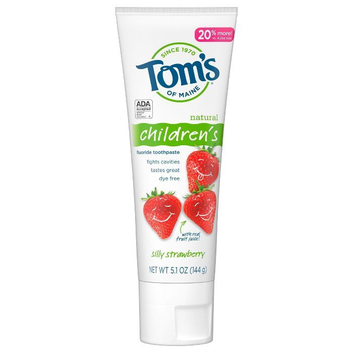 Tom's of Maine Silly Strawberry Children's Anticavity Toothpaste - 5.1oz | Target