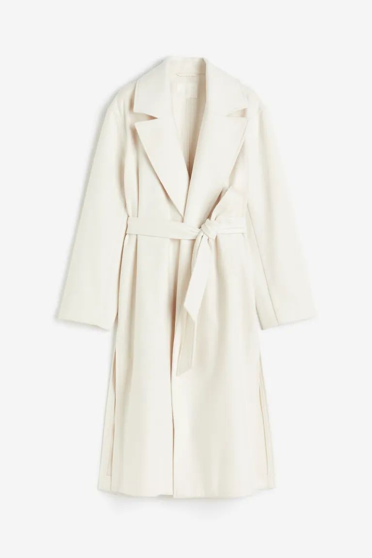 Tie-belt coat - Light beige - Ladies | H&M GB | H&M (UK, MY, IN, SG, PH, TW, HK)