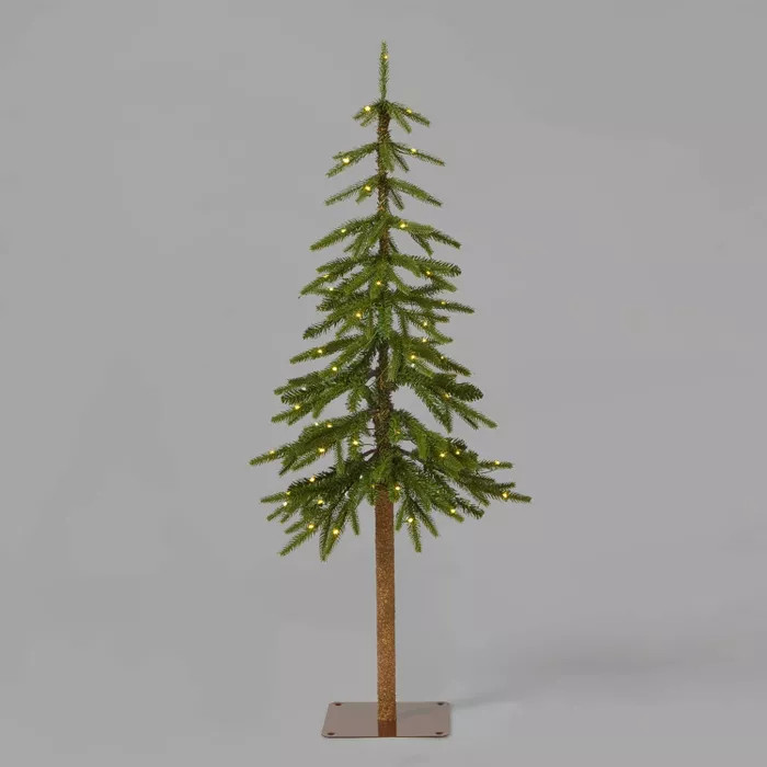 4ft Pre-Lit Downswept Alpine Balsam Artificial Christmas Tree Warm White Dew Drop LED Lights - Wo... | Target