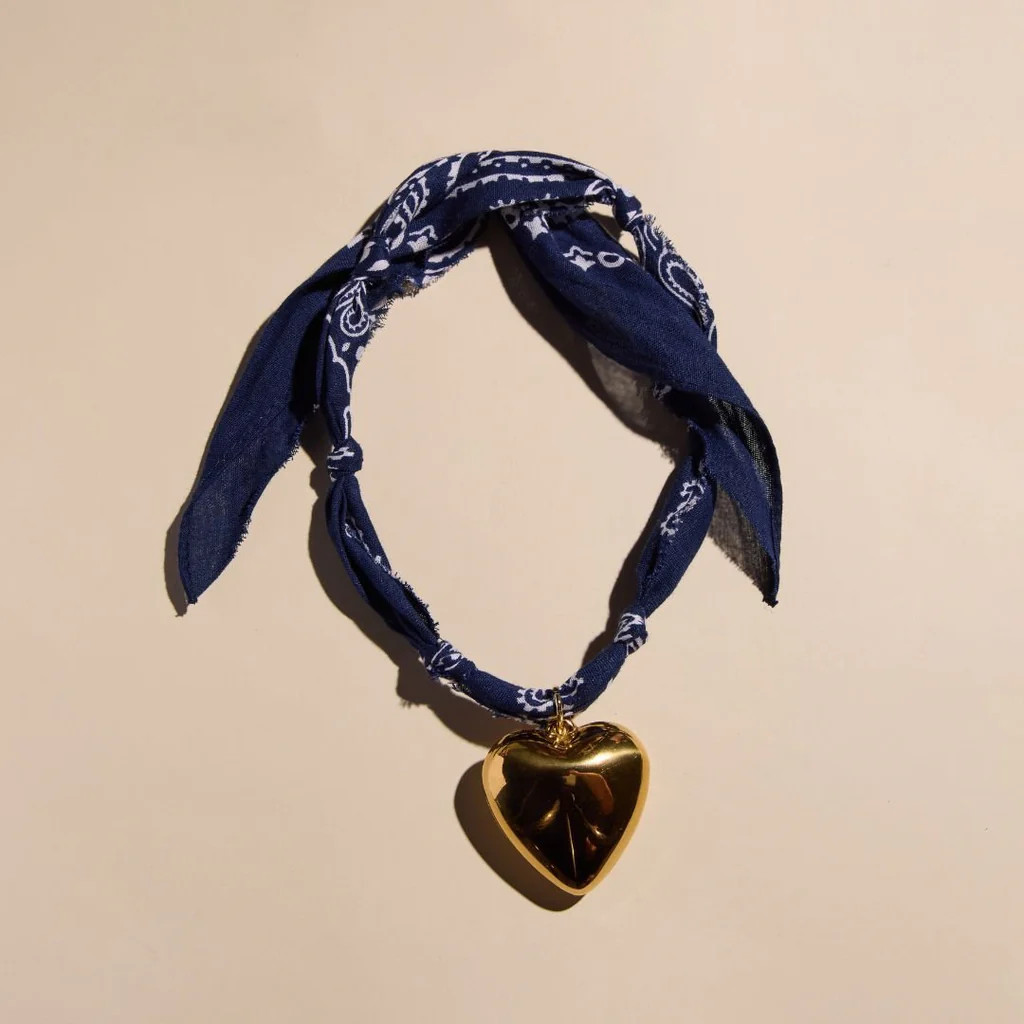 Navy Bandana Necklace | Nickel and Suede