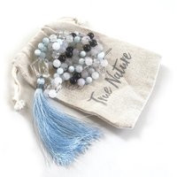 Quiet The Mind Mala Necklace - Clear Quartz Bead Beads Smokey Aquamarine & Agate 108 Japa | Etsy (US)