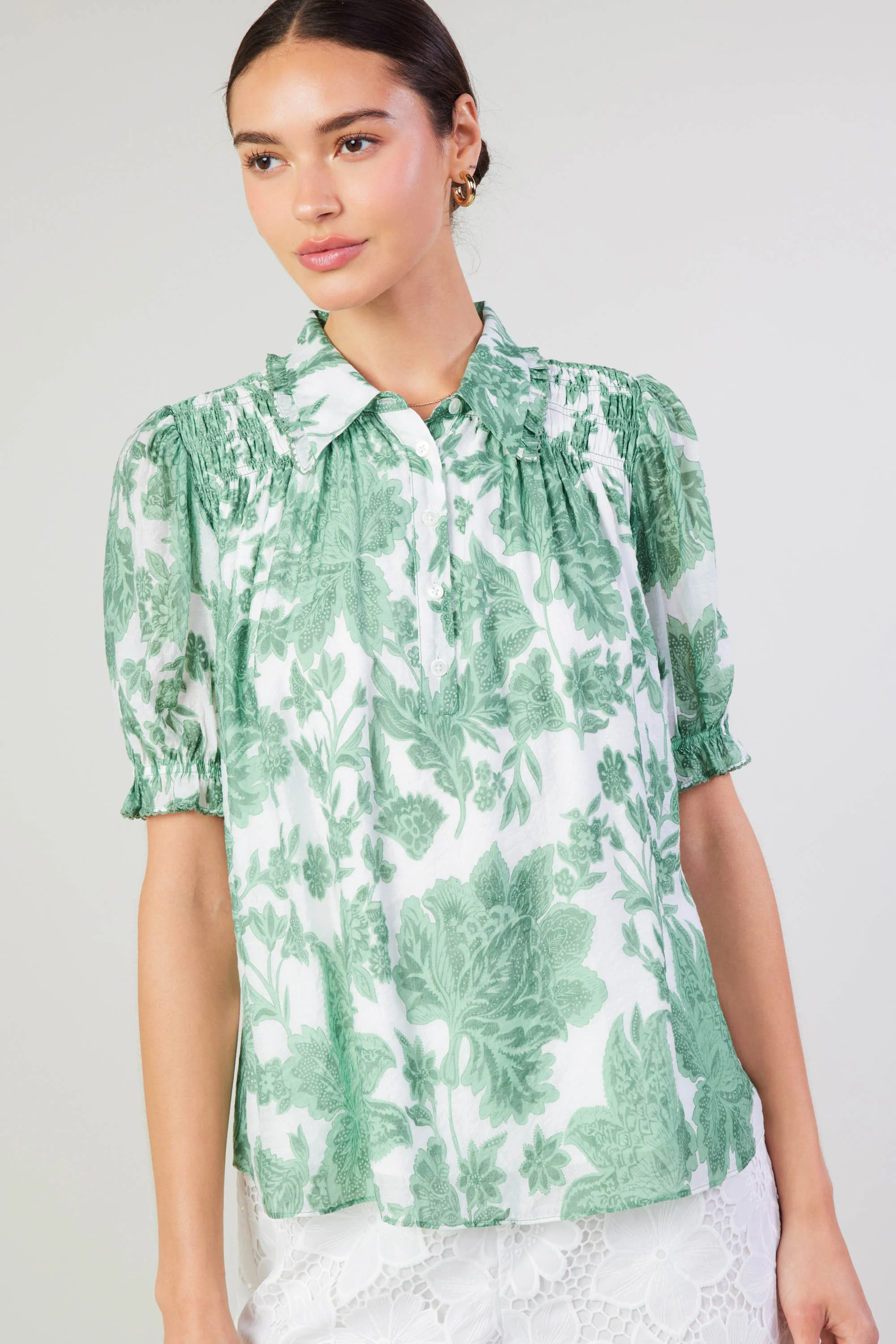 Tulip Jacquard Blouse | Current Air