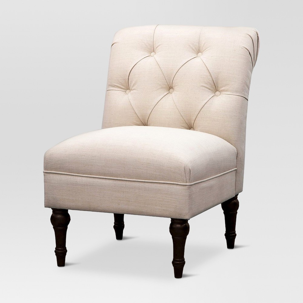 Upholstered Chair Tufted Slipper Linen - Beige - Threshold , Size: Assembly Required - Online Only, Linen Beige | Target