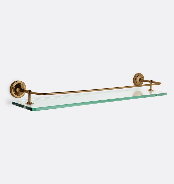 Glass Shelf with Gallery Rail, 24" | Rejuvenation