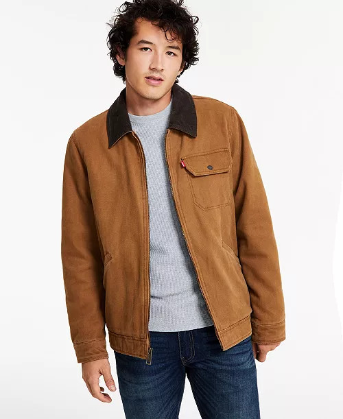 Levi’s® Men's Cotton Canvas Zip-Front Utility Jacket - Macy's | Macy's
