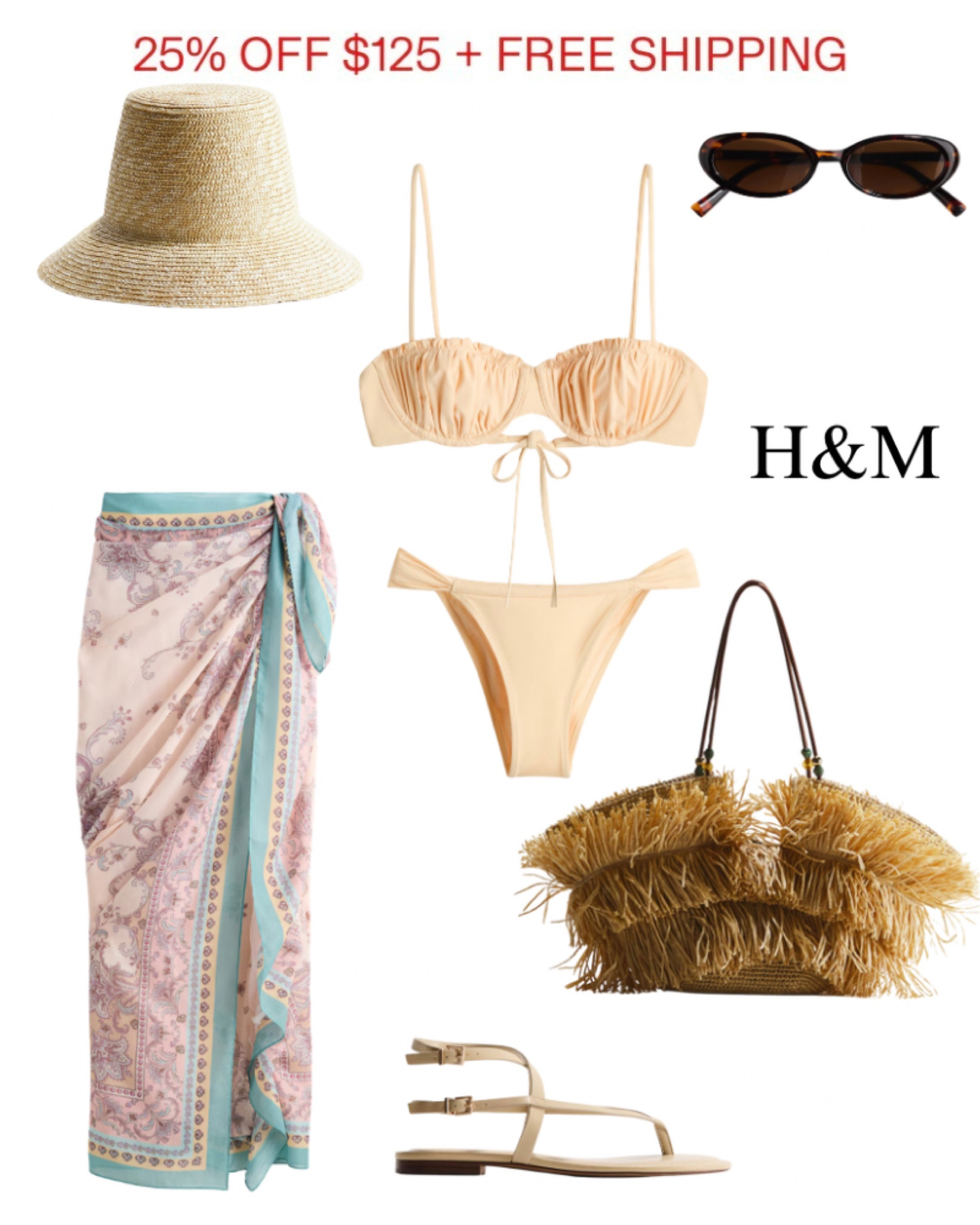 H&M sale! I bought a bunch of these items today! Fringe tote, sarong, yellow bikini, sun hat, cat eye sunglasses, sandals, beach, pool, resort, vacation.


#LTKSwim #LTKSaleAlert #LTKootd