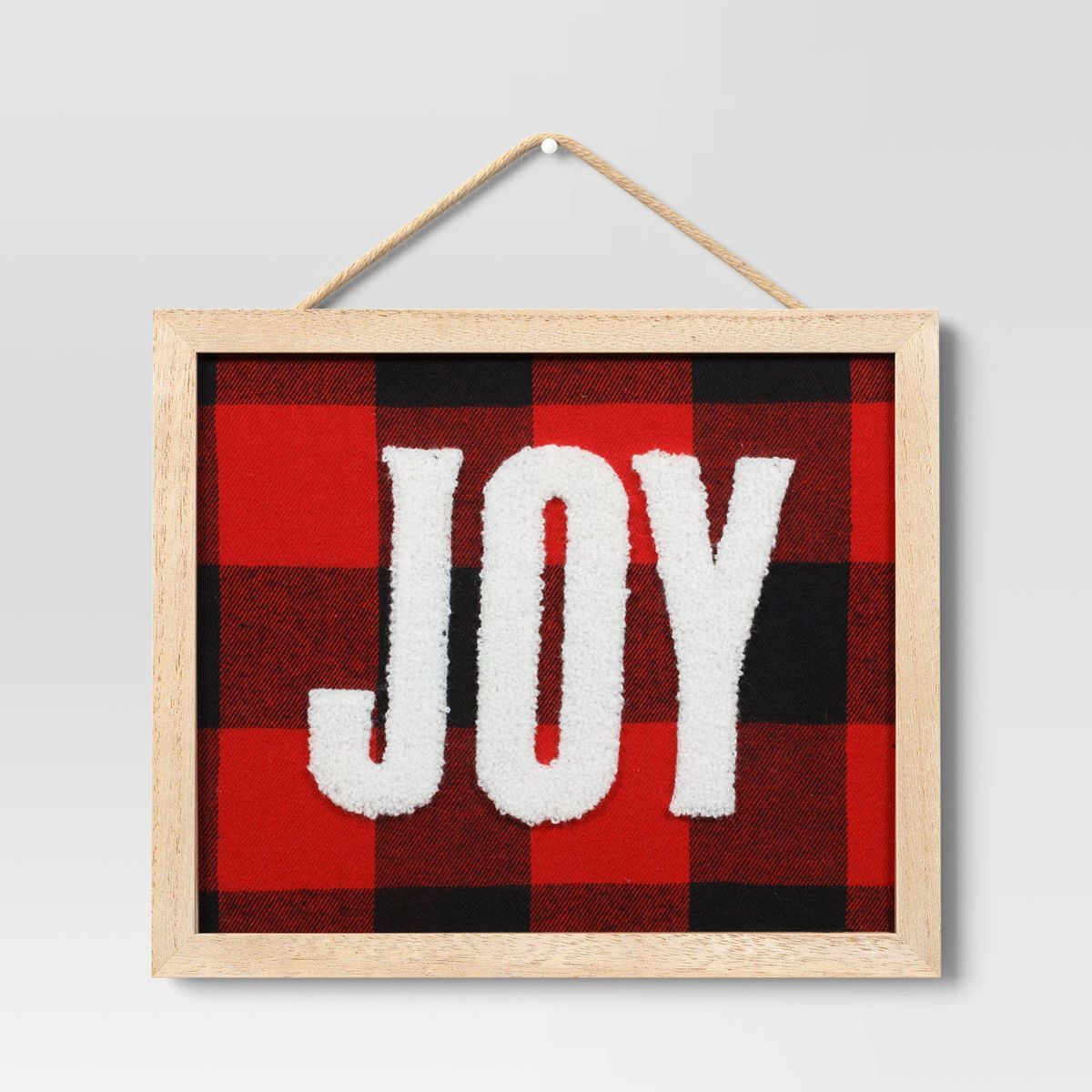 Buffalo Plaid 'Joy' Wood Christmas Wall Décor Red/Black - Wondershop™ | Target