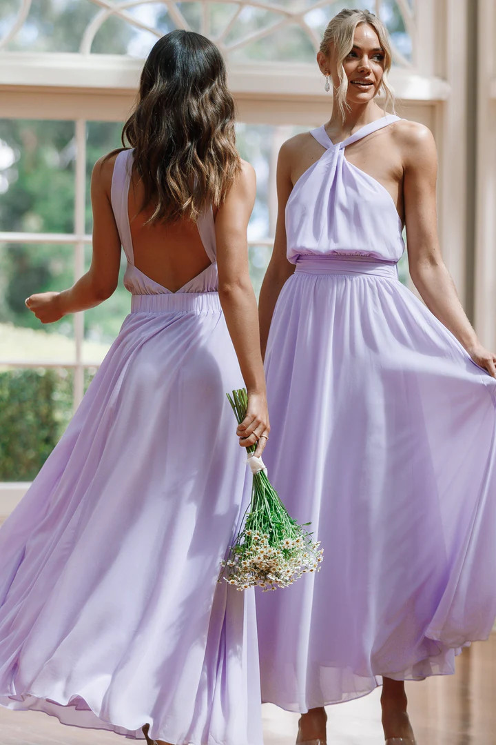 Blossom Halterneck Maxi Dress - Lavender | Petal & Pup (US)