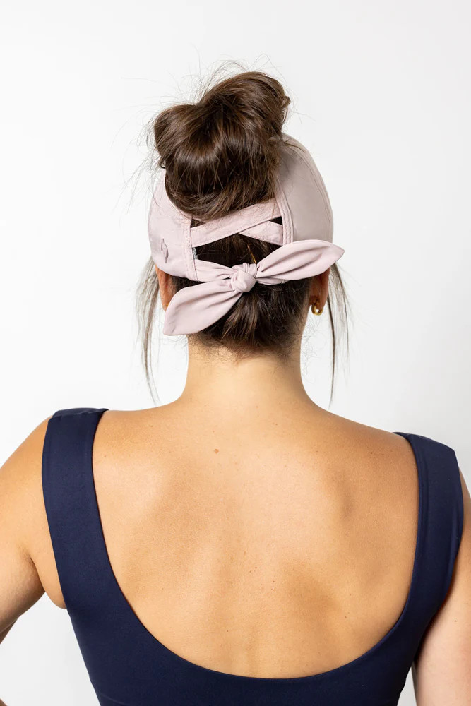 Go with the Bow High Ponytail Cap - Dusty Blush | POPFLEX