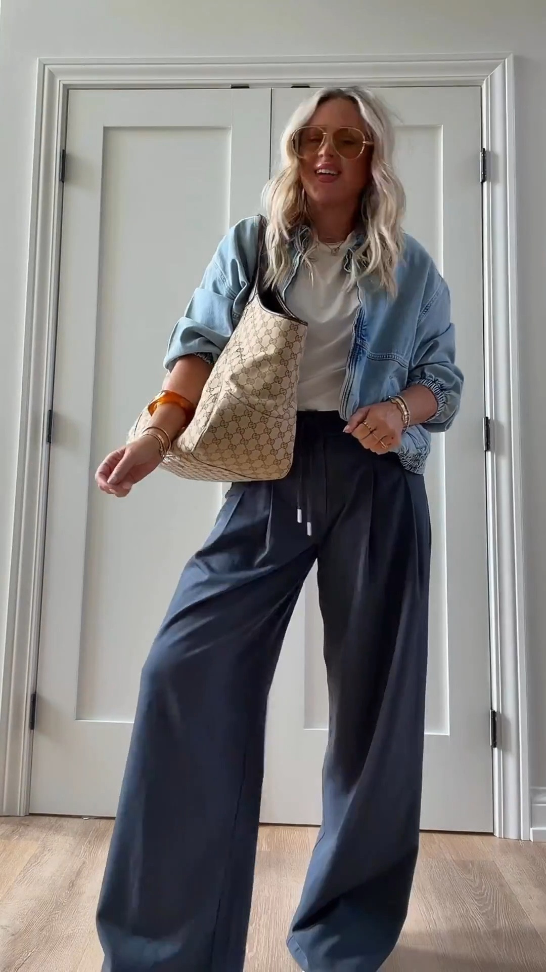 Today’s OOTD! These pants now come in denim too! Ordered so fast! ✨

Wearing smalls.

Spring outfit. Denim jacket. Trousers. 

#LTKootd #LTKSeasonal