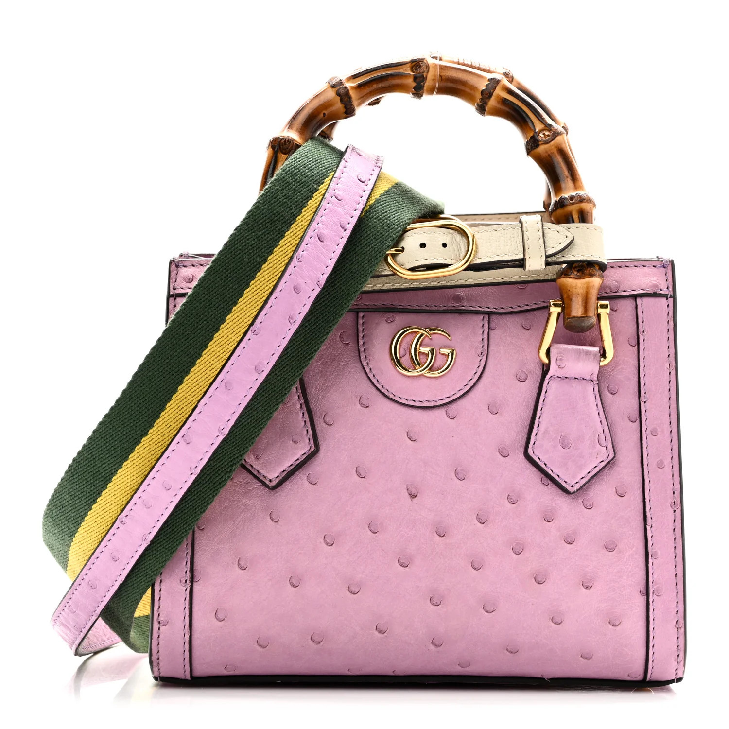 Ostrich Web Mini Diana Tote Bag Purple | FASHIONPHILE (US)