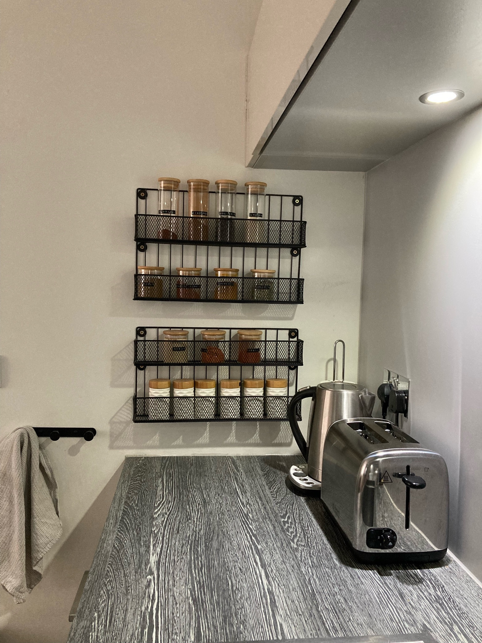 Minimalist kitchen spice rack