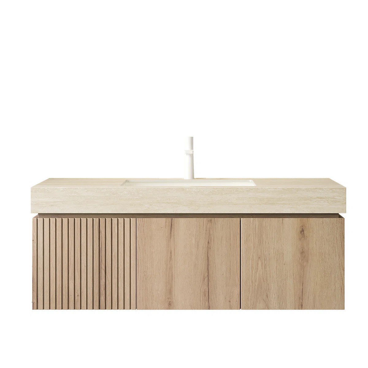 48" Wall-Mounted Vanity With Sintered Stone Top & Ceramic Sink, Storage Cabinet With 1 Drawer & S... | Wayfair North America