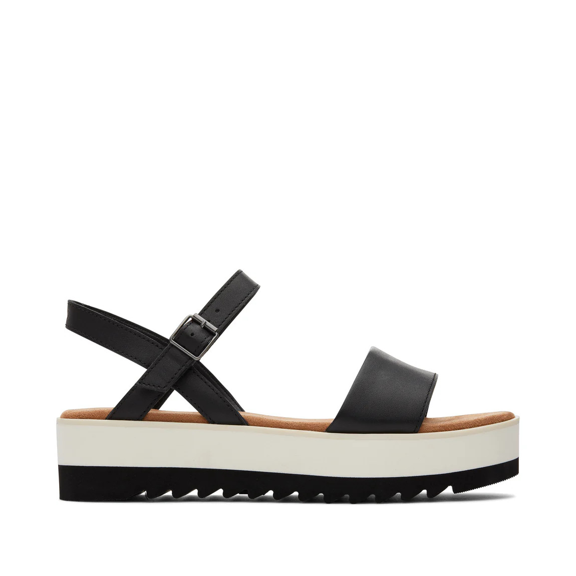 Brynn Black Leather Platform Sandal | Toms EMEA