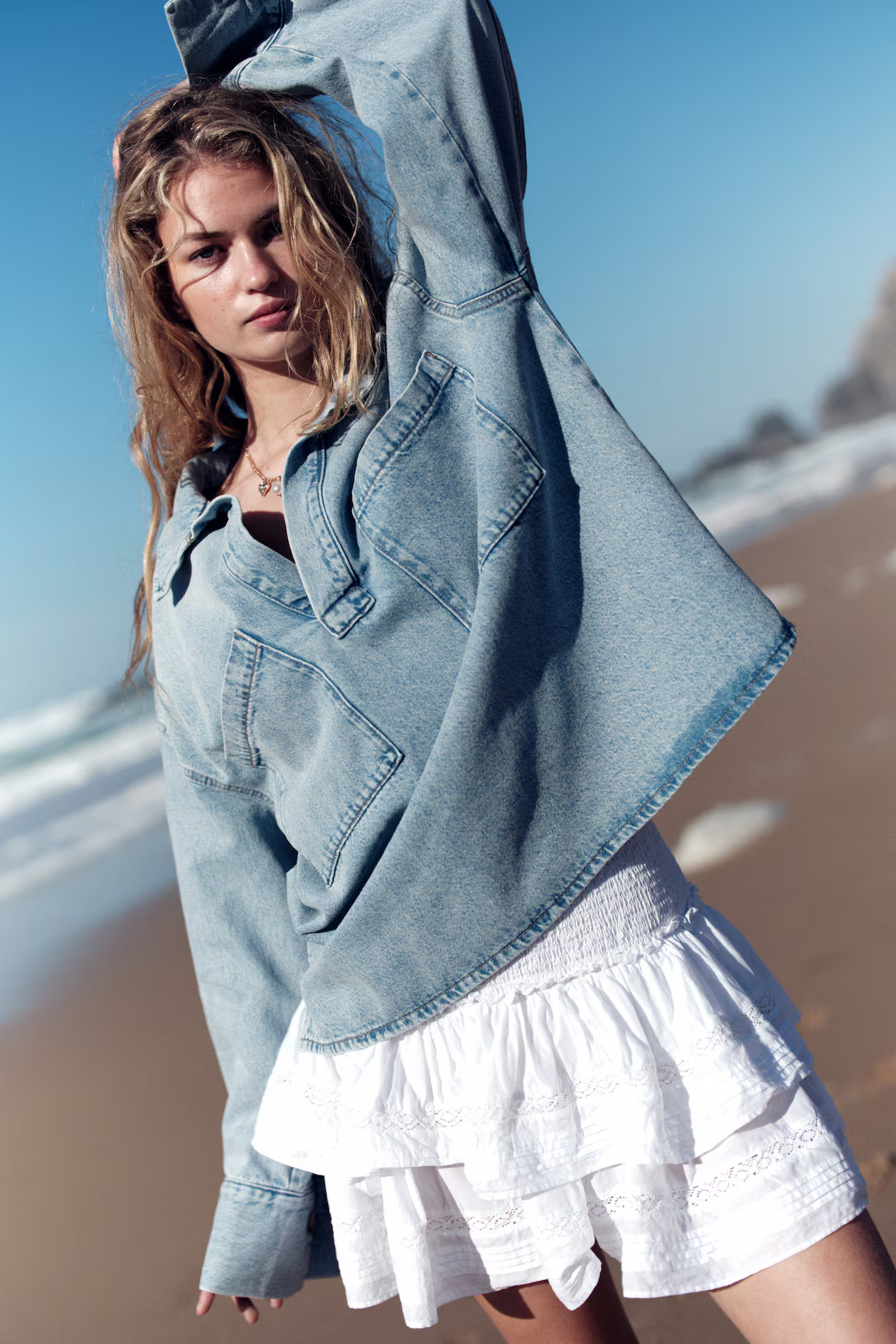 Lace-inset tiered skirt | H&M (UK, MY, IN, SG, PH, TW, HK)